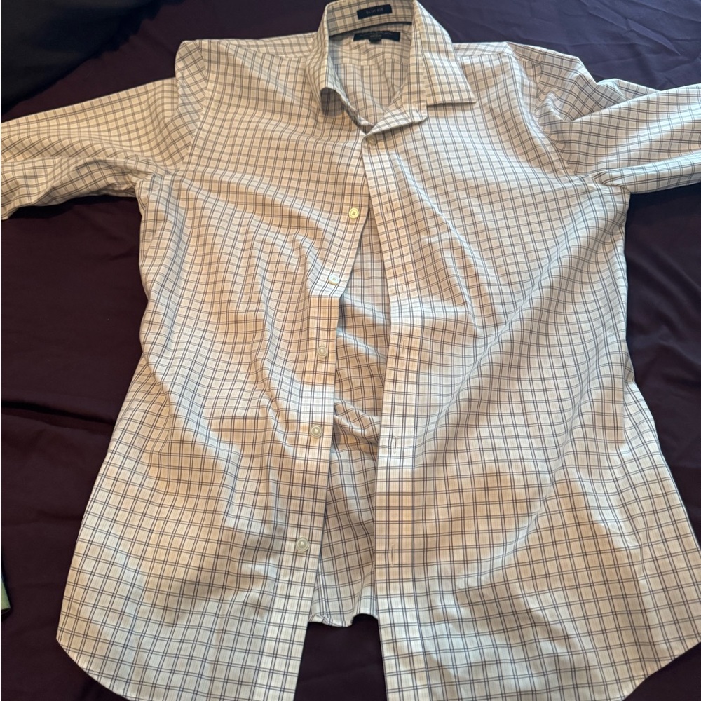 Banana Republic Blue and White Casual Button Down Shirt